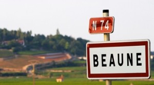 road sign vineyard beaune cote de beaune burgundy france